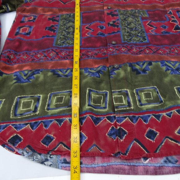 THE TERRITORY AHEAD Shirt Mens XLT Southwestern Aztec Long Sleeve‎ Button Up Red - Picture 8 of 8